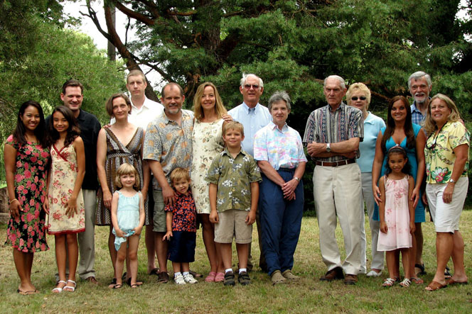 Family at Emma Kemnitz Canfield memorial, July 2008